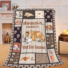 Soft Plush Fleece Throw Blanket for Women Girls Lightweight Warm Dog 50"x40"