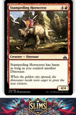 Magic the Gathering MTG Rivals of Ixalan Stampeding Horncrest #116 Buy 2 Get 1