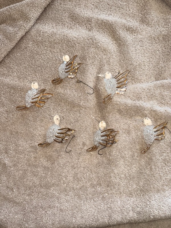 Vintage Christmas Hummingbirds Ornaments Lot