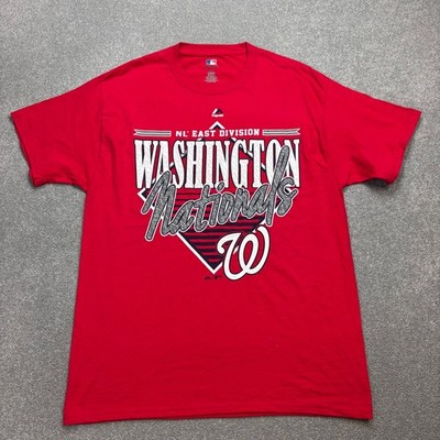 MLB Shirt Erwachsene Large rot Washington Nationals Baseball USA 90s Logo Outdoor Herren