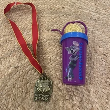 Chuck E Cheese Cup And Birthday Star Medal
