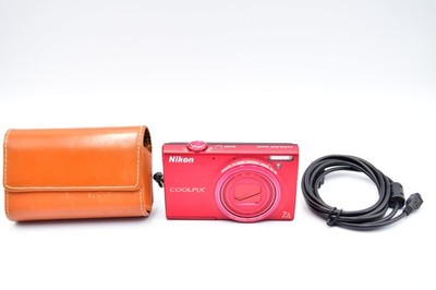 ⏯️[Excellent+5] Nikon Coolpix S6100 Red Compact Digital Camera