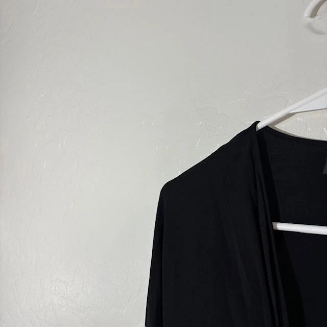 Camisa Just Cavalli para mujer 44 negra manga larga fruncida frontal elástica Top Foto 2 de 4