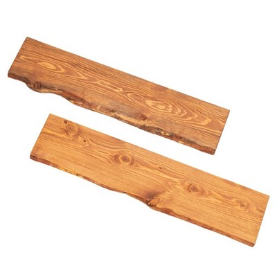 PIPE DECOR 36  Sustainable Sunset Cedar Live Edge Wood Shelf (Wood Only) 2-Pack