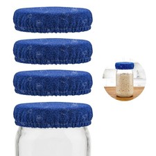 Fermentaholics Breathable Mason Jar Cloth Covers for Fermentation – Blue 4 Pack