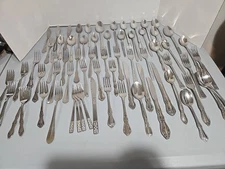 Flatware Silverware 68pcs Stainless Lot Mixed  Pieces & Sizes Art Crafts