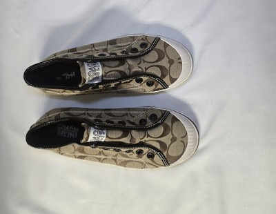 Girls Size 5 Brown/Khaki Coach Shoes Excellent Condition