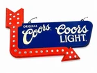 Vintage Coors Light Beer Sign Double Sided Embossed Metal Hanging Bar Arrow