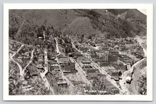 Wallace ID Aerial View of Town Banks Churches Factories RR Tracks  RPPC