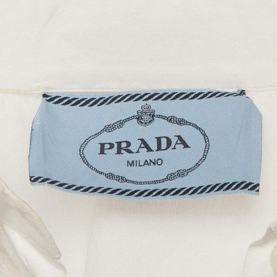 Prada White Cotton Lace Detail Button Shirt XXL | eBay