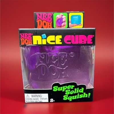 Schylling NeeDoh Nice Cube Super Solid Squish Purple Squeeze Toy