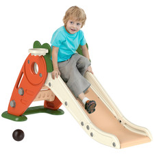 AIYAPLAY 3 in 1 Kids Slide, Carrot-themed Foldable Indoor Slide for 1-3 Years