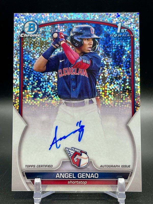 2023 Bowman #CPA-AG Angel Genao 1st Chrome Speckle Auto 272/299