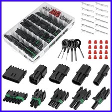 376Pcs 25 Kits Waterproof Automotive Electrical Connectors 1/2/3/4/6 Male&Fem...
