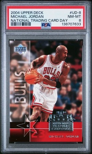 2004 Upper Deck National Trading Card Day #UD-8 MICHAEL JORDAN HOF / PSA 8