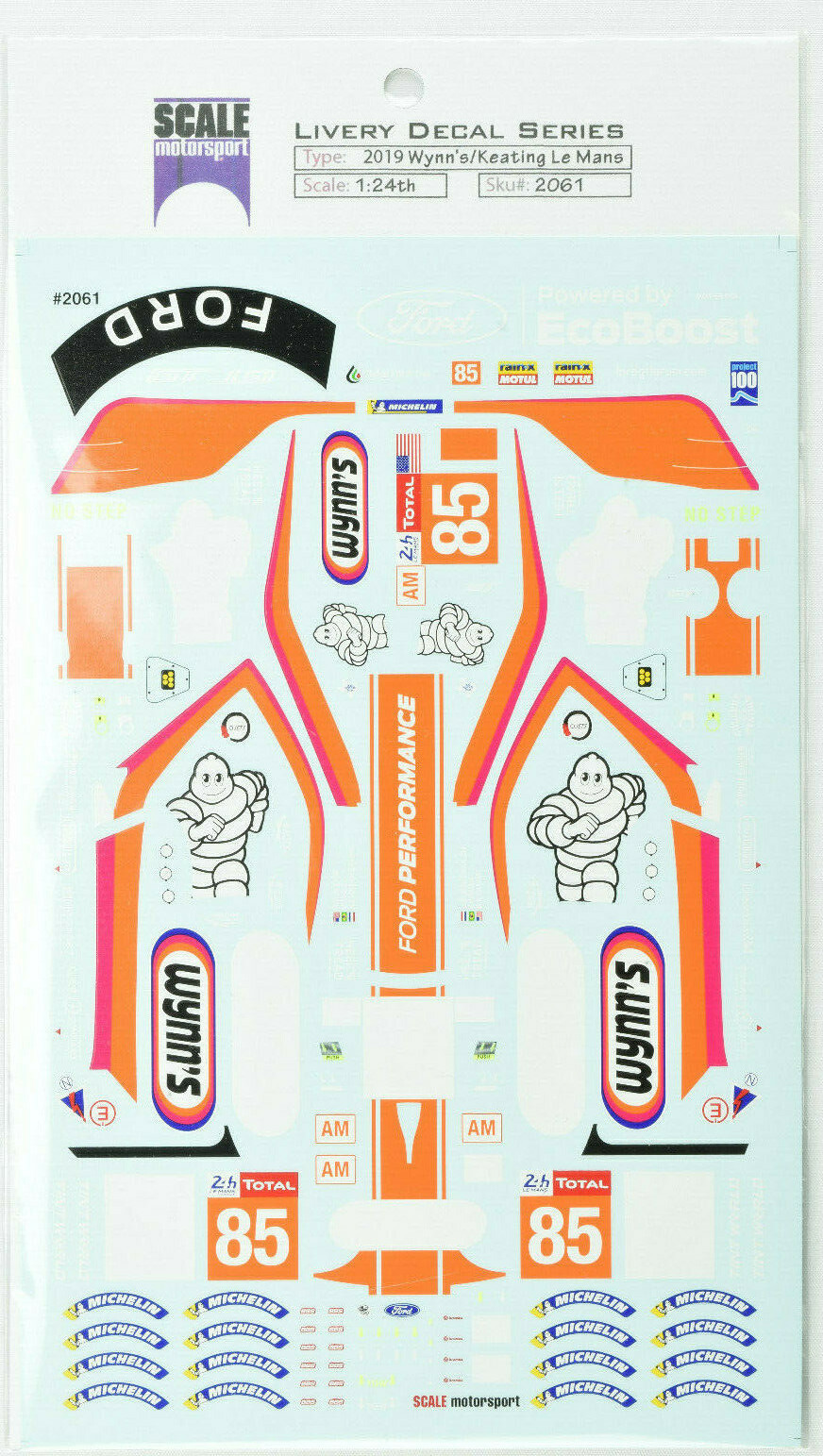 Набор наклеек для водной горки LeMans Scale Motorsport 1/24 Revell Ford GT Wynns 2019 2061