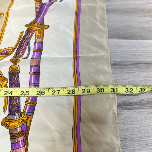 Larioseta Seidentuch Schwert Messer 31" Elfenbein Lila Gold Italien - Bild 6 von 7