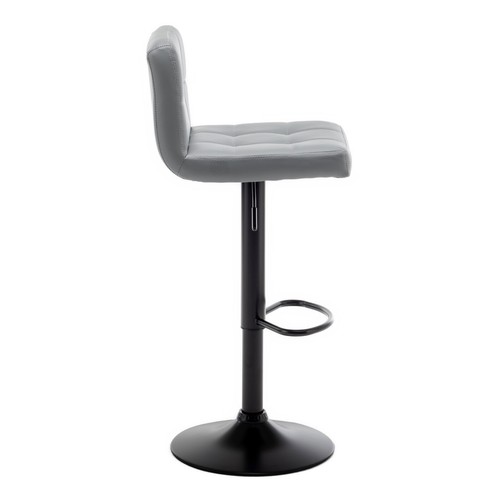 Set of 2 Grey Bar Stools, Chicago model Faux Leather, swivel, height adjustable - Picture 4 of 12