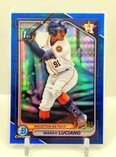 2024 Bowman Chrome 1st Waner Luciano Blue Refractor 78/150 Astros ROOKIE RC
