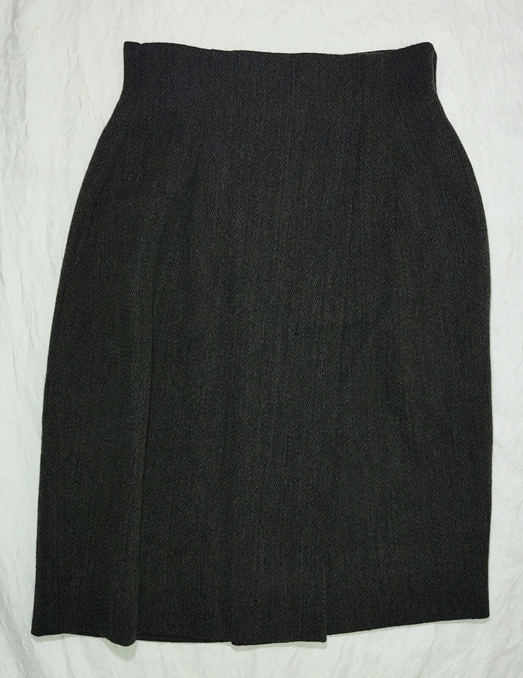 Vtg GIORGIO ARMANI Women's Sz 40 IT / 6 US Knee Length Gray Wool Pencil Skirt - Image 3 of 4