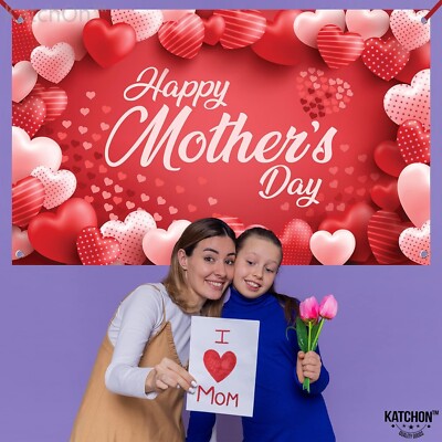 VFM Happy Mother's Day Banner (180 Cm) – „Mum In A Million“ – Rosa-lila Deko Mit Blumen-Details, Zum Aufhängen, Karton-Qualität – Für Muttertag & Überraschungen