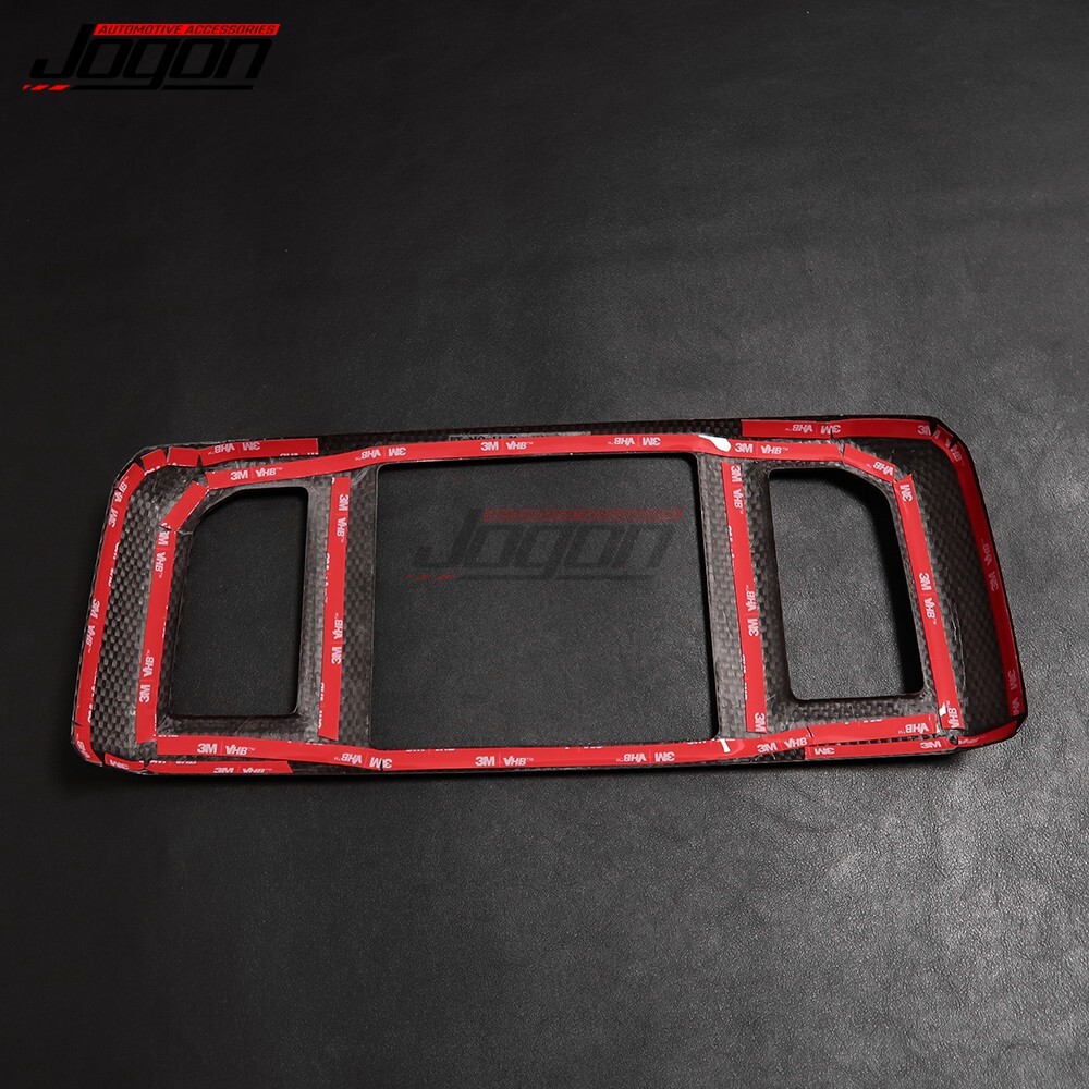 JOGON Real Carbon Fiber Rear AC Vent Trim – For Ford F150 / Raptor 2015-2020 – Black, Polished, Self-Adhesive