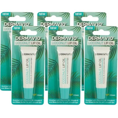 DERMA V10 6 x DermaV10 Coconut Lip Oil 10ml