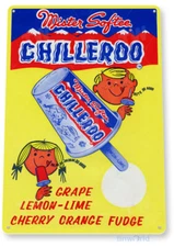 Chilleroo Ice Cream Sign, Retro Popsicle, Ice Cream Truck Tin Sign B604