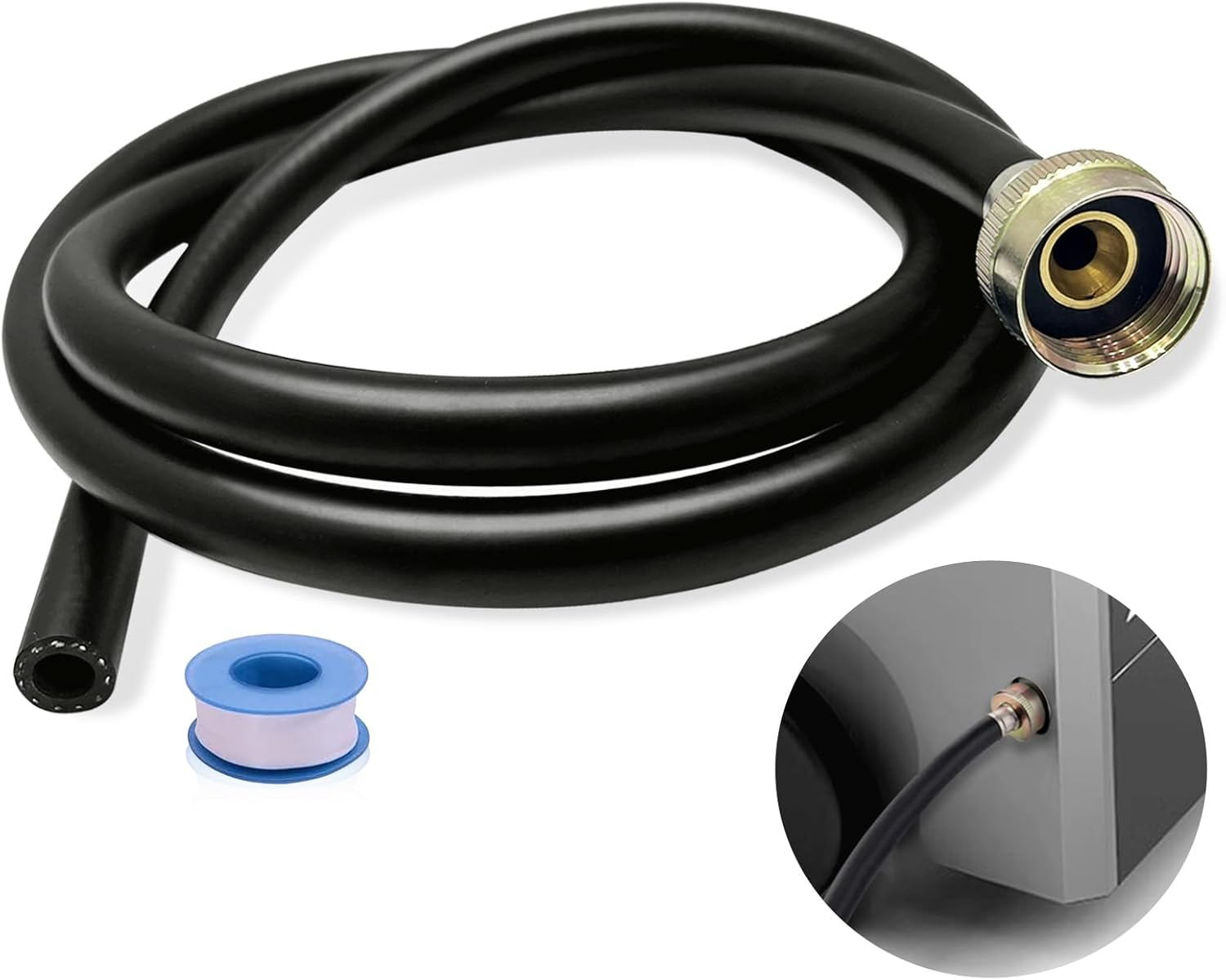 Dehumidifier Drain Hose, 3/4 Inch FHT, 5 Feet with Brass Rustproof Connector-image