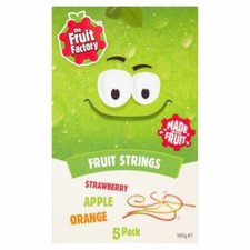 The Fruit Factory Strawberry, Apple & Orange Fruit Strings 100g (Pack of 4)