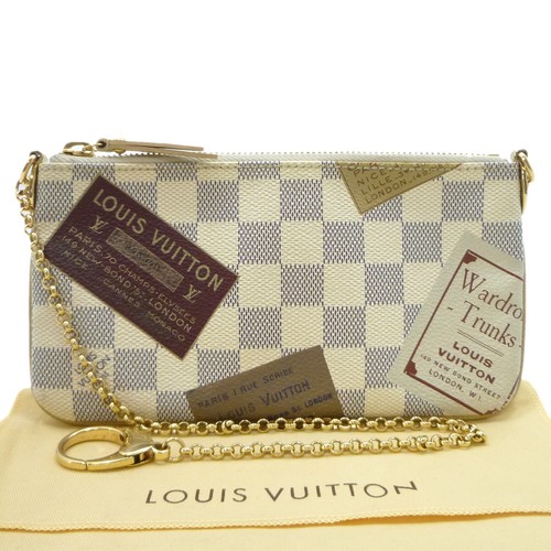 Authentic LOUIS VUITTON Pochette Milla MM Damier Azur Pouch N63078 #W504010  | eBay