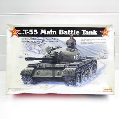 SOVIET T-55 MAIN BATTLE TANK - LINDBERG 1/35 MODEL KIT - 6001 - SEALED PARTS