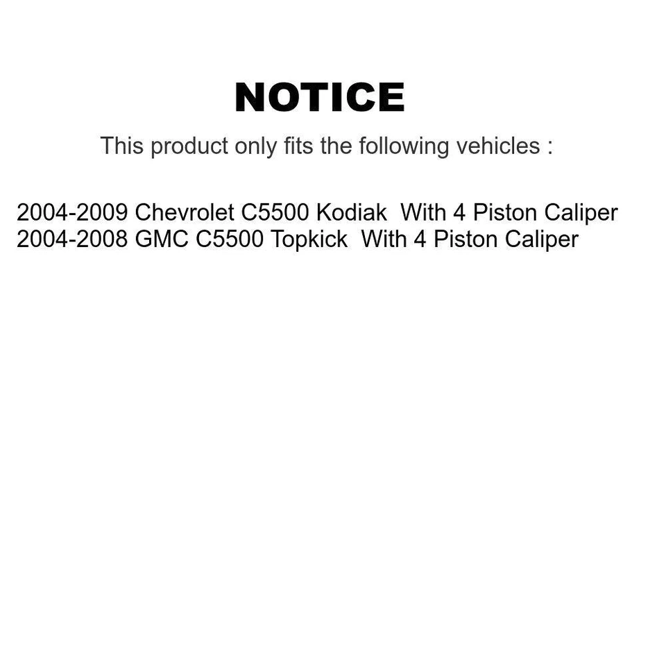 For GMC Chevrolet C5500 Kodiak Front Rear Ceramic Brake Pads & Parking Shoes Kit - Image 2 of 4