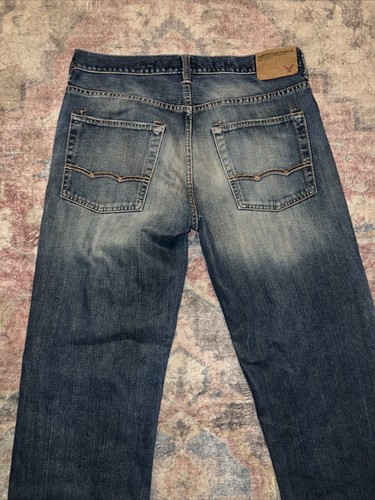 American Eagle Outfitters Jeans Mens Blue Low Loose 100% Cotton 32x34 - Picture 5 of 9