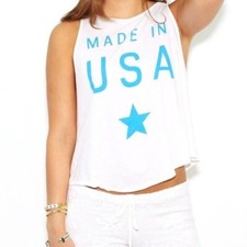 Women's Wildfox Made in the USA Patriotic America American Pride Tank Top Large
