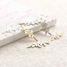 Laser Cut Solid Raw Brass Charm - Leaf 26.4x11.5mm 4903C-2 