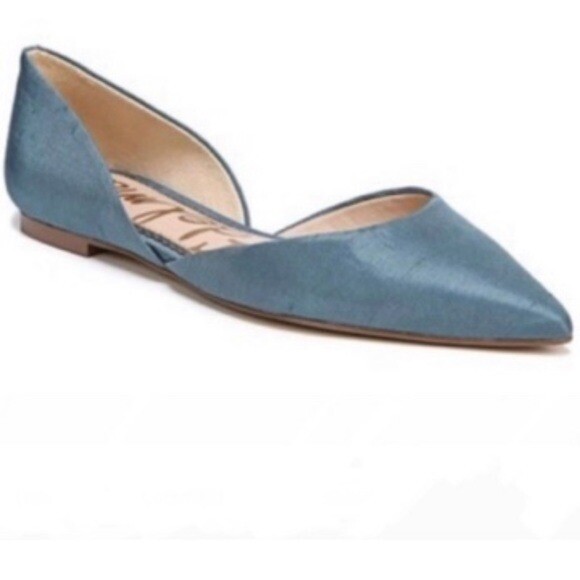 Sam Edelman Rodney Flat Storm Blue Silk Size
