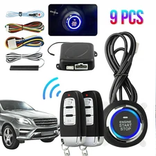 Car Keyless Entry Engine Start Alarm System Kit Push Button Remote Start Stop