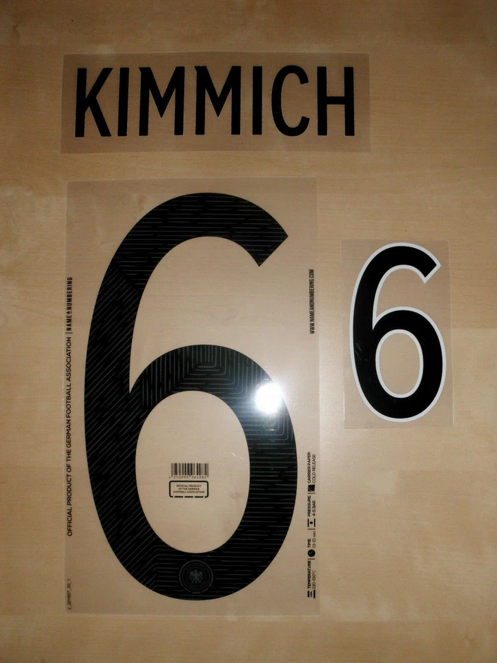 ORIGINAL FLOCK Josuha Kimmich Flock Set in Matchworn Size DFB Bayern Deutschland Trikot 2020/21