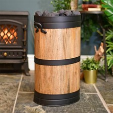 Wooden Barrel Log Basket in 2 Finishes – Fireside Accessories