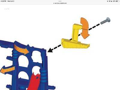 Replacement Yellow Orange Arrow Fisher-Price Little People Take Turns Skyway