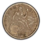 1875 10c Seated Liberty Silver Dime - XF Dets - Toning - SKU-X1936