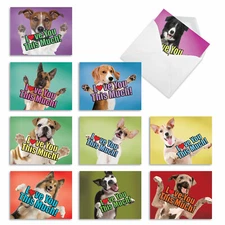 10  All Occasion Blank Cards Assortment - DOG LOVE YOU THIS MUCH M6611OCB