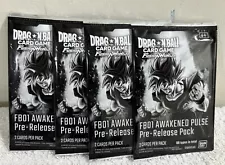 4 Pack Lot of FB01 Dragon Ball Fusion World Awakened Pulse Pre-Release Packs