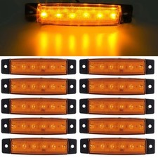 10 Pcs 12v 24v Mini 6led Truck Trailer Lorry Van Led Clearance Marker Lights