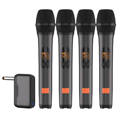 Wireless Microphone M234 UHF 4 Channel Karaoke System with Rechargeable Receiver