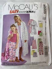 McCalls Easy Pattern M6225 UNCUT Sizes M, L, XL Children/Girls Robe, Tops, Gown