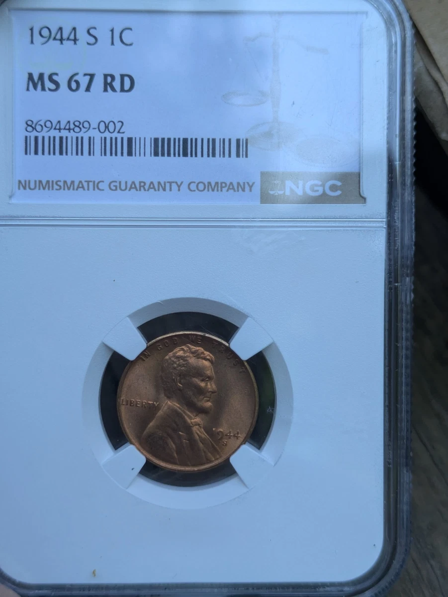 Business MS 67 Graded 1944 Year Lincoln Wheat US Small Cents (1909