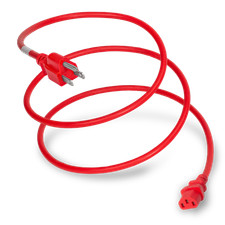 15 Pack of Nema 5-15P to C13 15A 125V 14/3 SJT Power Cord - Red - 10ft