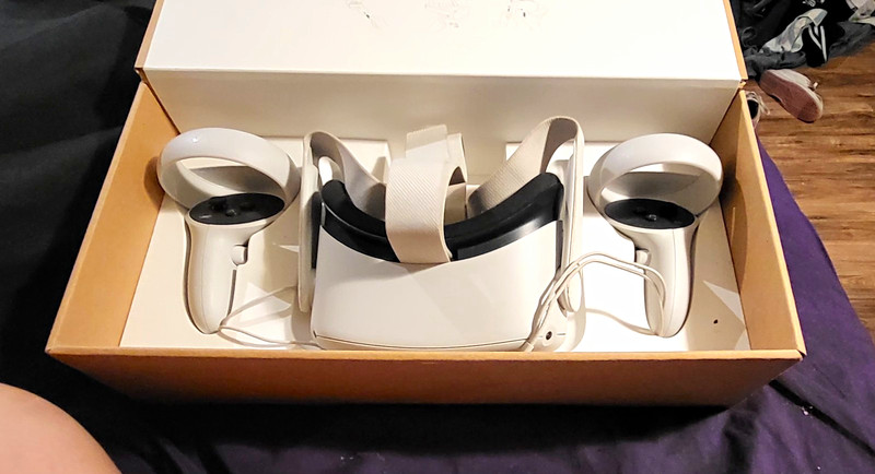 Meta Quest 2 Standalone VR Headset, White, with 2 Touch Controllers